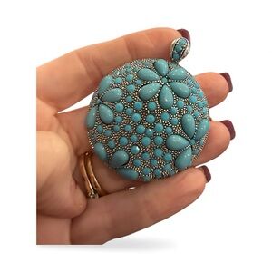 Traci LynnTurquoise Floral Pendant